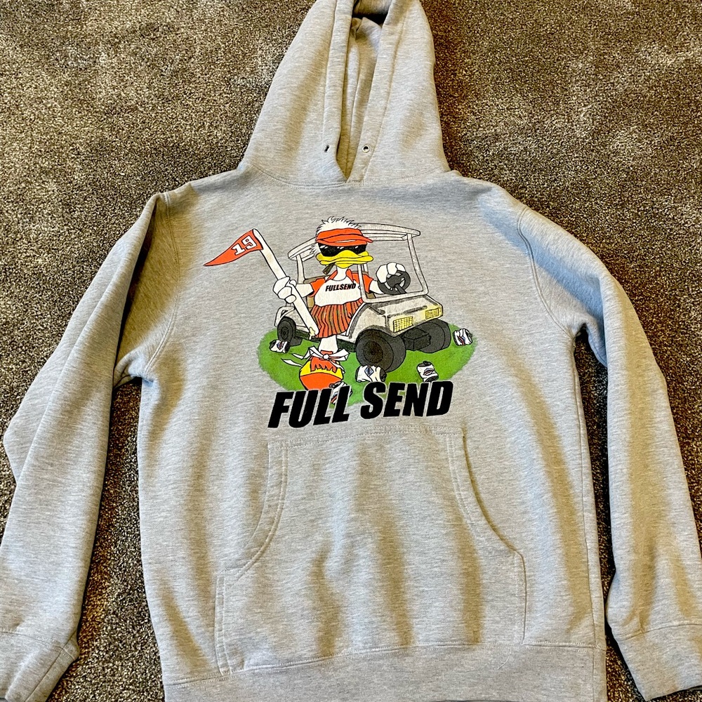 Full-send happy duck golf hoodie